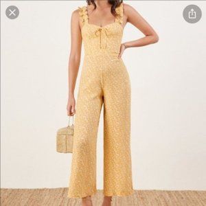 Reformation Petites Moore Jumpsuit in Lily 2P Romper One-Piece Yellow